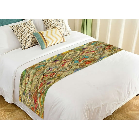 ABPHQTO Tarot Occult Esoteric Divination Wicca Bed Runner Bedding Scarf Bed Decoration 20x95 inch