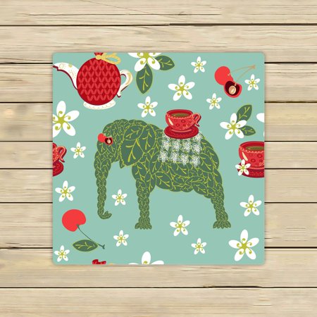 ABPHQTO Tea Elephant Towels,Beach Bath Pool Sprot Travel Hand Spa Towel 13x13 Inch