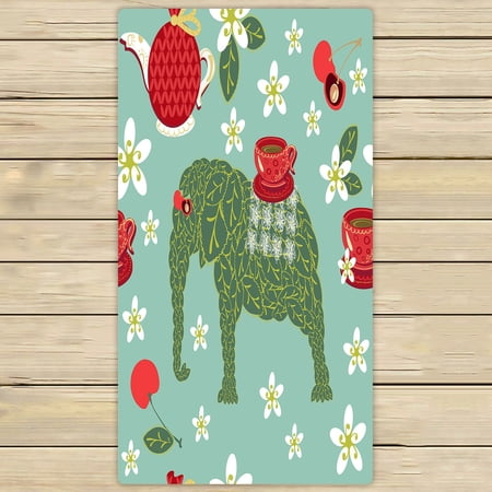 ABPHQTO Tea Elephant Towels,Beach Bath Pool Sprot Travel Hand Spa Towel 30x56 Inch