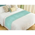 thumbnail image 1 of ABPHQTO Teal Aqua Blue Paper Colorful Texture Bed Runner Bedding Scarf Bed Decoration 20x95 inch, 1 of 1