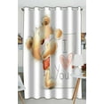 thumbnail image 1 of ABPHQTO Teddy Bear Big Paper Valentines I Love You Romantic Grommet Blackout Curtain Room Darkening Curtains 52x84 inch (One Piece), 1 of 1