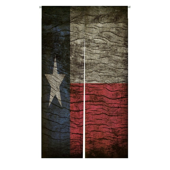 ABPHQTO Texas Flag Wooden Board Texture Retro Vintage Style Japanese Noren Curtain Doorway Door Window Treatment Curtains Cotton Linen Curtain 105x120 cm