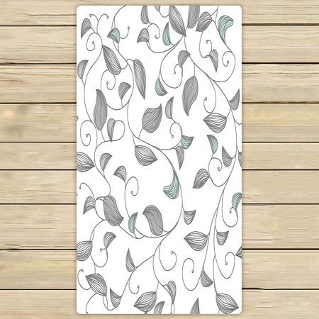 ABPHQTO Texture With Small Leafs Towels Beach Bath Pool Sprot Travel Hand Spa Towel 30x56 Inch