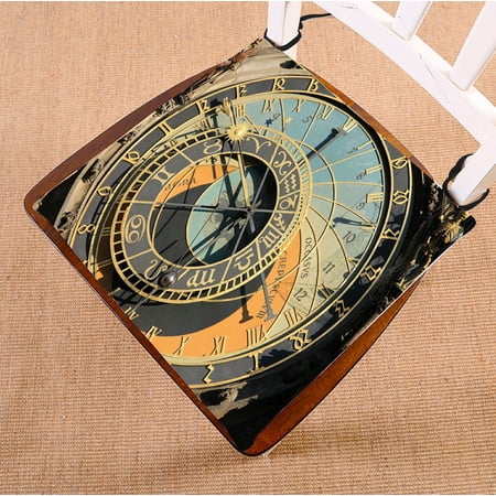 ABPHQTO The Ancient Astronomical Clock In Prague Chair Pad Seat Cushion Chair Cushion Floor Cushion Two Sides Printing 18x18 Inch