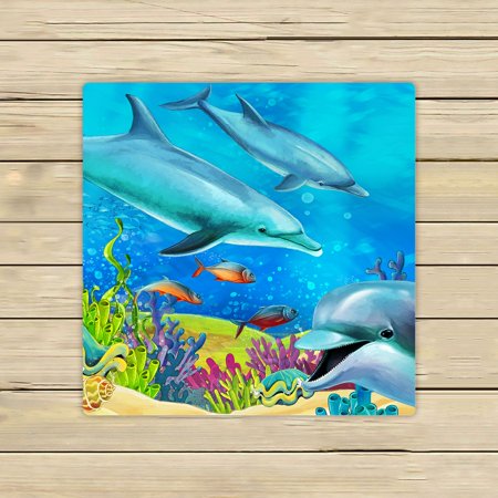 ABPHQTO The Coral Reef Towels,Beach Bath Pool Sprot Travel Hand Spa Towel 13x13 Inch