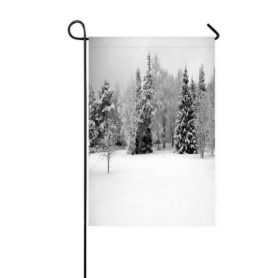 ABPHQTO The Winter Trees At Park Home Outdoor Garden Flag House Banner Size 12x18 Inch
