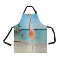 thumbnail image 1 of ABPHQTO Three Flamingos On The Beach Apron Home Kitchen Apron with Pockets, 1 of 2