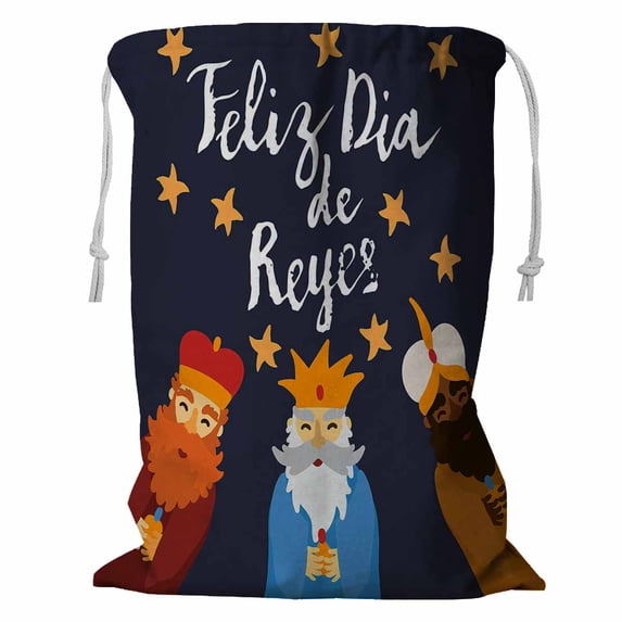ABPHQTO Three Kings Day Epiphany Greeting Card Storage Basket Laundry Bag with Drawstring 18x24 Inch