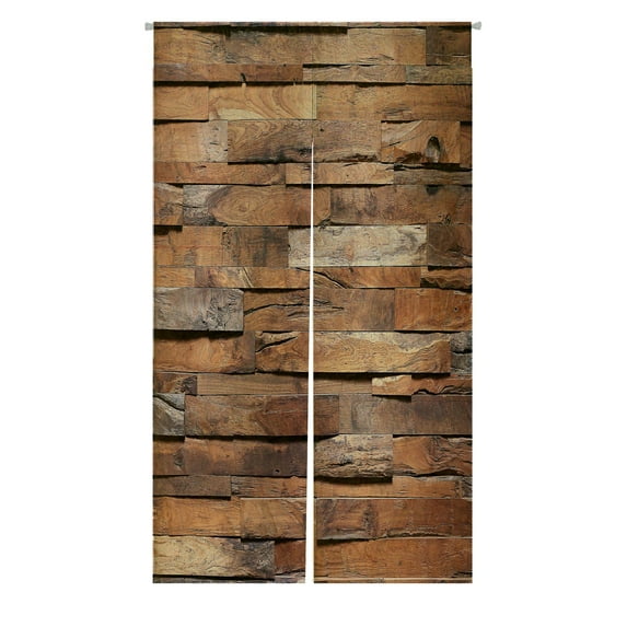 ABPHQTO Timber Wood Wall Japanese Noren Curtain Doorway Door Window Treatment Curtains Cotton Linen Curtain 85x90 cm