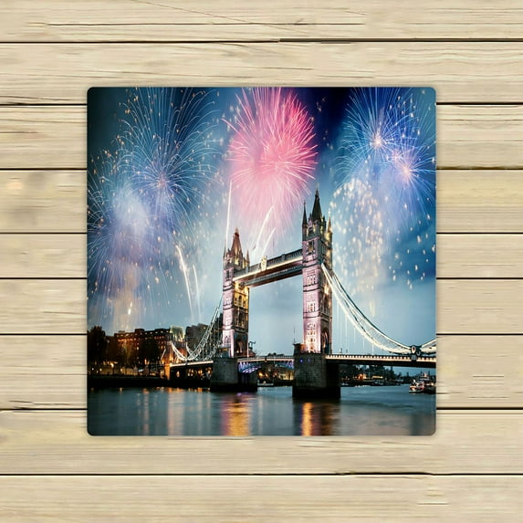 ABPHQTO Tower Bridge Firework Celebration New Year London Uk Towels,Beach Bath Pool Sprot Travel Hand Spa Towel 13x13 Inch