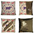 thumbnail image 1 of ABPHQTO Traditional Elephant Reversible Mermaid Sequin Pillow Case Home Decor Cushion Cover 20x20 Inch, 1 of 2