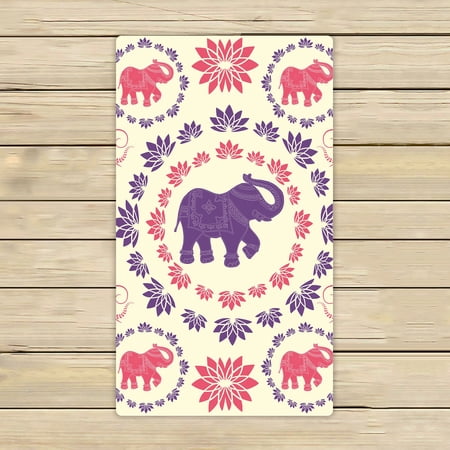 ABPHQTO Traditional Elephant Towels Beach Bath Pool Sprot Travel Hand Spa Towel 16x28 Inch