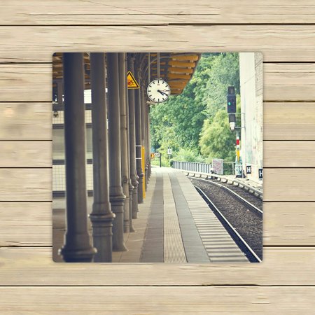 ABPHQTO Train Station Towels Beach Bath Pool Sprot Travel Hand Spa Towel 13x13 Inch