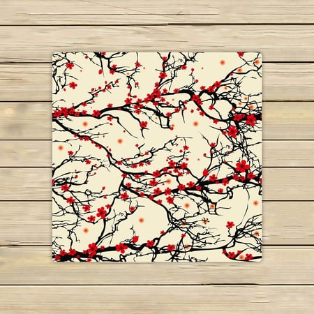 ABPHQTO Tree Japanese Cherry Blossom Sakura Nature Towels Beach Bath Pool Sprot Travel Hand Spa Towel 13x13 Inch