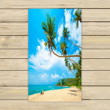 ABPHQTO Tropical Beach In Sri Lanka Young Woman Sand Towels Beach Bath Pool Sprot Travel Hand Spa Towel 16x28 Inch