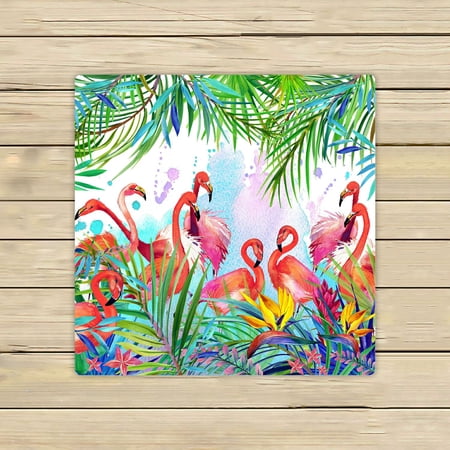 ABPHQTO Tropical Exotic Bird Leaves Flowers Summer Floral Towels,Beach Bath Pool Sprot Travel Hand Spa Towel 13x13 Inch
