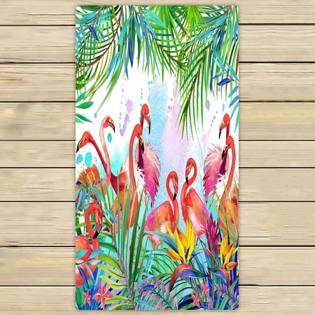ABPHQTO Tropical Exotic Bird Leaves Flowers Summer Floral Towels,Beach Bath Pool Sprot Travel Hand Spa Towel 30x56 Inch