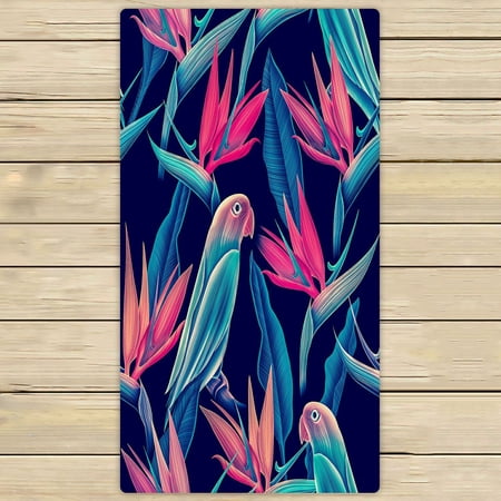 ABPHQTO Tropical Flower Plant Leaf Towels Beach Bath Pool Sprot Travel Hand Spa Towel 30x56 Inch