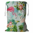 thumbnail image 1 of ABPHQTO Tropical Flowers Birds Vintage Flamingo Storage Basket Laundry Bag with Drawstring 18x24 Inch, 1 of 3