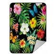 thumbnail image 1 of ABPHQTO Tropical Flowers Leaves Butterflies Fleece Blanket Fleece Back Throw Blanket 58x80inch, 1 of 1