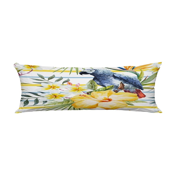 ABPHQTO Tropical Hibiscus Flower Plumeria Parrot African Body Pillow Covers Pillow Case Protector Pillowcase 20x60 Inch
