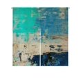 thumbnail image 1 of ABPHQTO Turquoise And Blue Abstract Art Painting Japanese Noren Curtain Doorway Door Window Treatment Curtains Cotton Linen Curtain 105x120 cm, 1 of 1