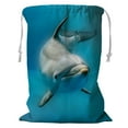 thumbnail image 1 of ABPHQTO Tursiop Dolphin Portrait Eye Ocean Storage Basket Laundry Bag with Drawstring 24x32 Inch, 1 of 3