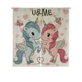 thumbnail image 1 of ABPHQTO Two Cute Unicorns On A Hearts Japanese Noren Curtain Doorway Door Window Treatment Curtains Cotton Linen Curtain 85x90 cm, 1 of 1