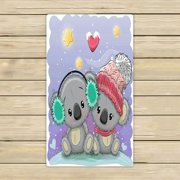 ABPHQTO Two Koalas In Hats Towels Beach Bath Pool Sprot Travel Hand Spa Towel 16x28 Inch