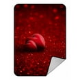thumbnail image 1 of ABPHQTO Two Red Hearts Glitter Valentine Day Fleece Blanket Fleece Back Throw Blanket 58x80 Inch, 1 of 1