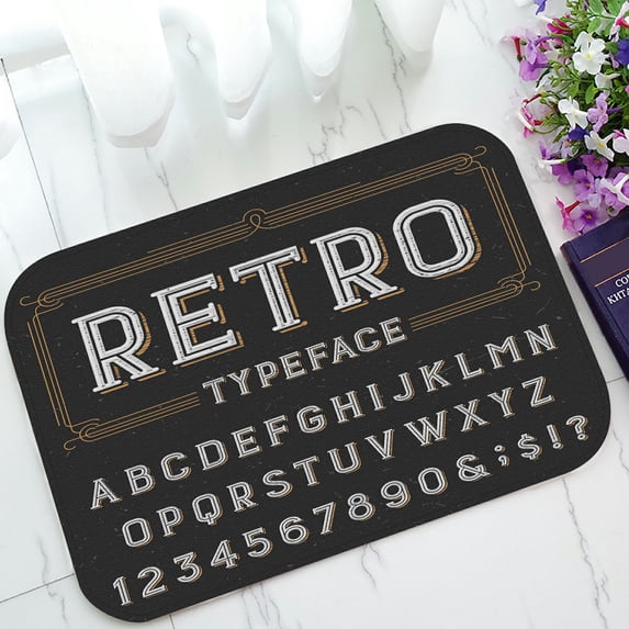 ABPHQTO Typeset Distressed Overlay Texture Doormat Entrance Rug Area Rug Floor Mat Home Decor 23.5x16.7 Inch