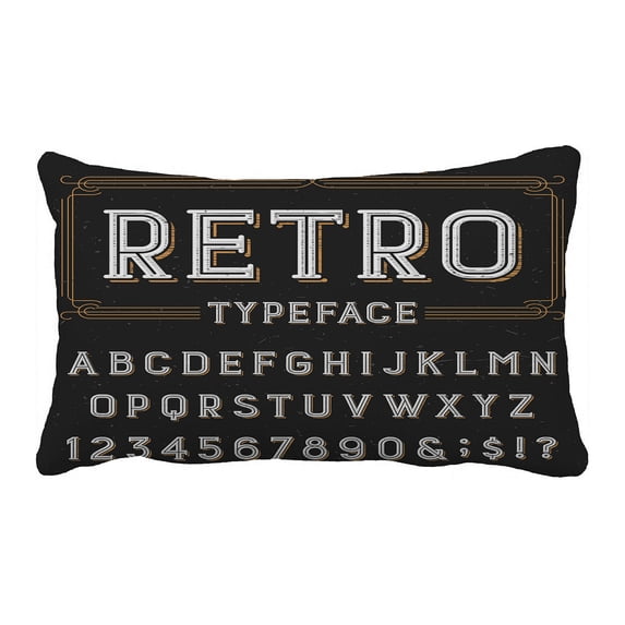 ABPHQTO Typeset Distressed Overlay Texture Pillow Case Pillow Cover Pillow Protector Two Sides For Couch Bed 20x30 Inch