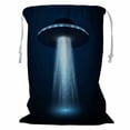 thumbnail image 1 of ABPHQTO Ufo Spaceship With Light Beam Storage Basket Laundry Bag with Drawstring 24x32 Inch, 1 of 3