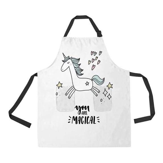 ABPHQTO Unicorn Apron Home Kitchen Apron with Pockets