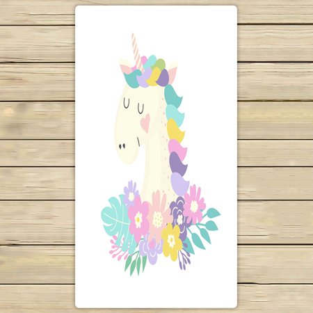 ABPHQTO Unicorn Flower Towels,Beach Bath Pool Sprot Travel Hand Spa Towel 30x56 Inch