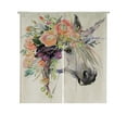 thumbnail image 1 of ABPHQTO Unicorn White Horse In Flower Wreath Japanese Noren Curtain Doorway Door Window Treatment Curtains Cotton Linen Curtain 85x90 cm, 1 of 1