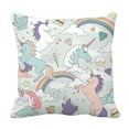 thumbnail image 1 of ABPHQTO Unicorns Rainbows Clouds Stars And Crystals Pillow Case Pillow Cover Pillow Protector Two Sides For Couch Bed 18x18 Inch, 1 of 1