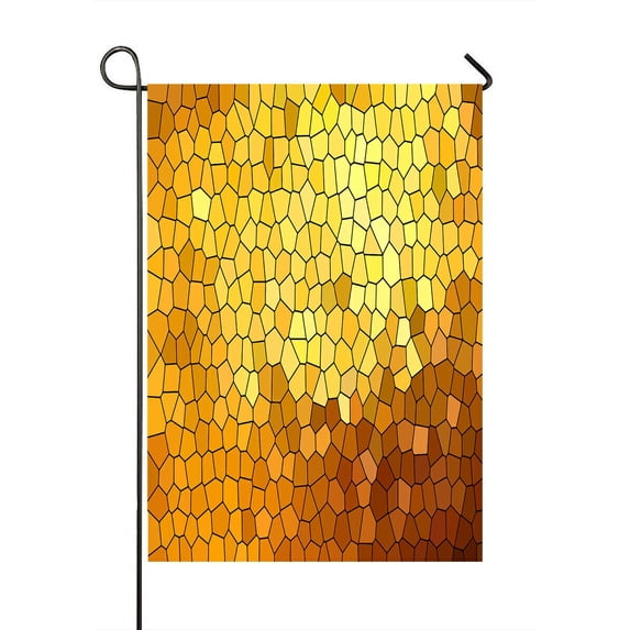 ABPHQTO Unique Modern Shiny Gold Mosaic Texture Home Outdoor Garden Flag House Banner Size 28x40 Inch