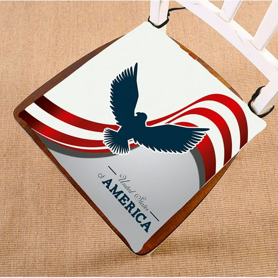 ABPHQTO Usa Over White Chair Pad Seat Cushion Chair Cushion Floor Cushion Two Sides Printing 20x20 Inch
