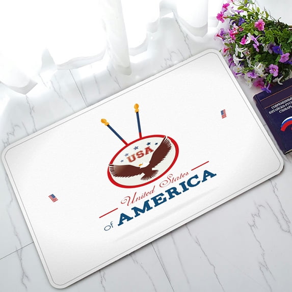 ABPHQTO Usa Over White Doormat Entrance Rug Area Rug Floor Mat Home Decor 30x18 Inch