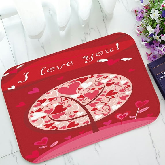ABPHQTO Valentine Card I Love You Doormat Entrance Rug Area Rug Floor Mat Home Decor 23.5x16.7 Inch