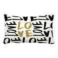 thumbnail image 1 of ABPHQTO Valentine'S Day Brush Lettered Text In Gold Glitter Black Pillow Case Pillow Cover Pillow Protector Two Sides For Couch Bed 20x30 Inch, 1 of 1