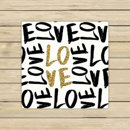 ABPHQTO Valentine'S Day Brush Lettered Text In Gold Glitter Black Towels Beach Bath Pool Sprot Travel Hand Spa Towel 13x13 Inch