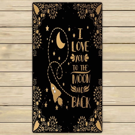 ABPHQTO Valentine'S Day I Love You To Moon Back Quote Towels,Beach Bath Pool Sprot Travel Hand Spa Towel 30x56 Inch