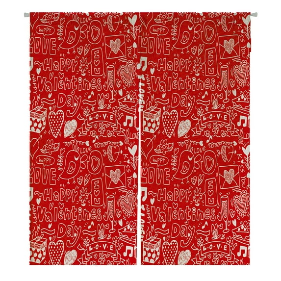 ABPHQTO Valentine'S Day Pattern Japanese Noren Curtain Doorway Door Window Treatment Curtains Cotton Linen Curtain 105x120 cm