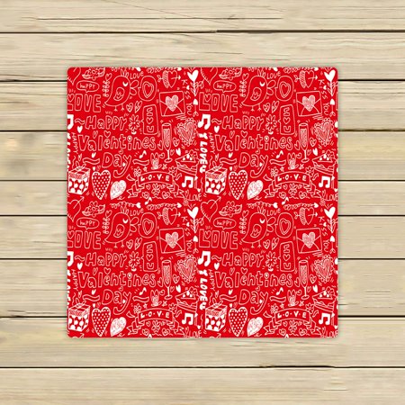 ABPHQTO Valentine'S Day Pattern Towels,Beach Bath Pool Sprot Travel Hand Spa Towel 13x13 Inch