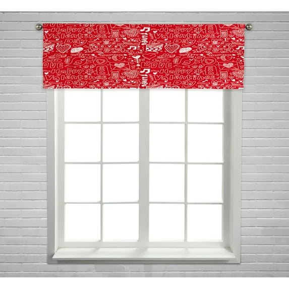ABPHQTO Valentine'S Day Pattern Window Curtain Valance Rod Pocket 54x18 inch Inch