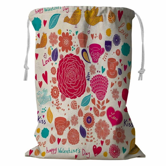 ABPHQTO Valentine Storage Basket Laundry Bag with Drawstring 18x24 Inch