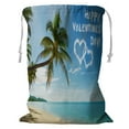 thumbnail image 1 of ABPHQTO Valentines Day Tropical Beach Coconut Palm Trees Storage Basket Laundry Bag with Drawstring 24x32 Inch, 1 of 3