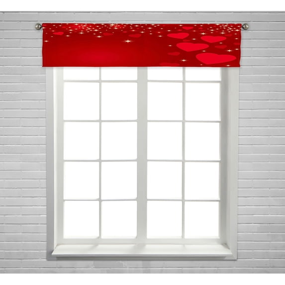 ABPHQTO Valentines Window Curtain Valance Rod Pocke 54x12 Inch
